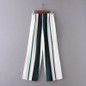 High quality women striped wide leg pants high waist panelled loose spring trousers womens fashion pants pantalones mujer