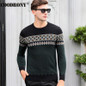 High Quality Winter Warm 100% Pure Cashmere Christmas Sweater Men Real Merino Wool Sweaters Fashion O-Neck Pullover Men Top 6344