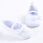 First Walker Newborn White Bowknot Dot Baby Girl Lace Shoes Baby Shoes Toddler Prewalker Anti-Slip Shoe