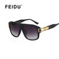 FEIDU Fashion Men Square Sunglasses Brand Designer Sunglasses women Vintage Big Frame Glasses Hollow Legs Oculos de sol feminino