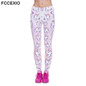 FCCEXIO Autumn New Fashion Women Leggings Qilin And Sweets 3D Printed Leggins Fitness legging Sexy Slim High waist Woman pants