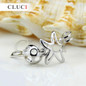 CLUCI popular starfish 925 sterling silver cage pendant 3pcs necklace