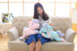 Big Luminous Pillow 55CM Unicorn Led Light Green Pink Unicorn Horse Plush Stuffed Animals Toys Girl Toy Birthday Christmas Gift