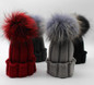 FURANDOWN Kids Winter Beanie Hats Baby Girls Boys Colorful Fur Pompom Hat Knitted Cap For Children