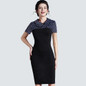 Vintage Women Knitting Patchwork Dress Elegant Work Office Business Sheath Bodycon Pencil Dress B238