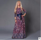 Vintage Maxi Dress Women Elegant Costume Printed Tunic Dress for Women Three Quarter Slim Party Dresses Long Vestido De Festa