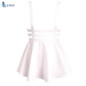 EFINNY Retro Hollow Mini Skater Cute Women Suspender Skirts Straps High Waist Skirt