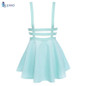 EFINNY Retro Hollow Mini Skater Cute Women Suspender Skirts Straps High Waist Skirt