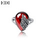 EDI Fine Jewelry Red Garnet Retro 925 Sterling Silver Ring Engagement Rings For Women Female Jewellery