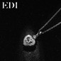 EDI 18K Solid White Gold Diamond Wedding Pendant Real Natural Diamond Heart Pendants For Women 16' Necklace Chain Fine Jewelry