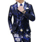 ( Jacket + Vest + Pants ) New Mens High-grade Printing Groom Wedding Dress Suits / Male Slim Fashion Leisure Suits / Men Blazer