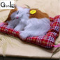 GonLeI Lovely Simulation Animal Doll Plush Sleeping Cats Toy with Sound Kids Toy Birthday Gift Doll Decorations stuffed toys
