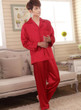 Faux silk sleep lounge Rayon pajama sets  for men women  sleepwear  red marriage wedding pijamas lady's pyjamas female homewear