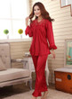 Faux silk sleep lounge Rayon pajama sets  for men women  sleepwear  red marriage wedding pijamas lady's pyjamas female homewear