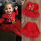 new red santa autumn winter xma Cute Christmas Princess Toddler infant newborn Baby Girl Tulle Tutu Dress Party Outfits Costume
