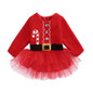 new red santa autumn winter xma Cute Christmas Princess Toddler infant newborn Baby Girl Tulle Tutu Dress Party Outfits Costume