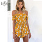 BiSHE Women Summer Sexy jumpsuit bodysuit Print female sexy Slash Neck rompers womens jumpsuit for women Party Bodysuit