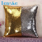 Hot Pretty Fashion Heaven DIY Two Tone Glitter Sequins Throw Pillows Cushion Case Sofa Car Cover dropshipping Free Shipping Nov7