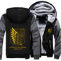 USA size Attack on Titan Survey Legion Coat Zipper Hoodie Winter Fleece Unisex Thicken Jacket Clothing