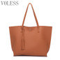 Fashion Tassel Women Shoulder Bags High Quality Soft Pu Leather Handbags Large Capacity Casual Tote Bags Ladies Bags Sac A Main