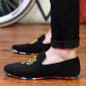 Fashion Suede Men Shoes Soft Nubuck Leather Shoes Casual Slip-on Moccasins Men Boat Loafers Driving Flats Totem Printing Shoes