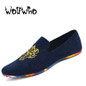 Fashion Suede Men Shoes Soft Nubuck Leather Shoes Casual Slip-on Moccasins Men Boat Loafers Driving Flats Totem Printing Shoes