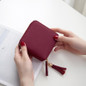 Small tassel Genuine Leather women purse female mini wallet multifunction women coin purse zipper brand money coin change wallet