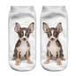 SLMVIAN New Black French BullDog Puppy 3D Print Animal Women Socks Casual cartoon Socks Unisex Low Cut Ankle Socks