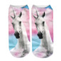 SLMVIAN Hot Harajuku Emoji Unicorn Print 3D Socks Women Kawaii Ankle Licorne Chaussette Femme Calcetines Mujer Cute Art Socks