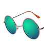 FOENIXSONG Brand Vintage Round Sunglasses for Women Designer Frame Eyewear Fashion Oculos de sol Gold Silver Frame Mirror Lens