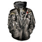3D skull sweatshirt hoody rock men
