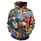 3D skull sweatshirt hoody rock men