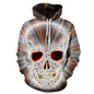 3D skull sweatshirt hoody rock men