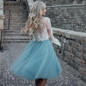 Tulle Skirt Pleated Tutu Skirts Womens Elastic Faldas High Waist Midi Knee Length Saia Jupe