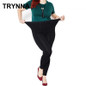 TRYYNA Women Plus Big Size Black Legging Overweight Girl  Legging XXXL Size Cotton Legging