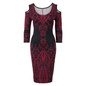 Tribal Print Casual Dresses Bodycon Cut Out Off Shoulder Dress Women 2016 New Arrival Elegant Vestidos Long Sleeve Autumn Dress