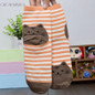 CharmDemon 2017 3D Animals Striped Cartoon Socks Women Cat Footprints Cotton Socks Floor  jy1