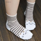 CharmDemon 2017 3D Animals Striped Cartoon Socks Women Cat Footprints Cotton Socks Floor  jy1