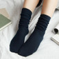 CHAOZHU Japanese High School Girls High Socks Loose Solid Colors Double Needles Knitting Cotton Long Socks Women