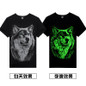 Novelty 3D Men's wolf T shirt Cool wolf Printed t shirts summer Casual 3D Short Sleeve glow in the dark T-shirts good quality