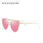 HEPIDEM Female Fashion Vintage Cat eye Sunglasses Women Brand Designer Ladies Mirror Flat Rose Gold Cateye Sun Glasses for Women