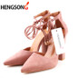 HENGSONG 2017 Sexy Retro High Heels Women's Sandals Summer Shoes Ladies Strappy Pumps Thin Air Heels Woman Lace Up Shoes 911519