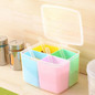 HENGHOME Transparent Colorful Lid Seasoning Box 1 Set Kitchen Tool Salt Condiment Storage Box Spice Jar Seasoning Can Sugar Bowl