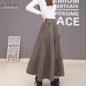 ICHOIX 2017 Autumn Winter Woolen Women Skirts Plus Size Wool Long Skirt Faldas Mujer High Waist Maxi Tutu Pleated Skirt Saias