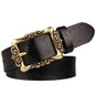 Fashion Wide Genuine Leather Belt Women Vintage Floral Carved Cow Skin Belts New Design Strap Female for Jeans