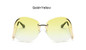 Fashion Vintage Round Rimless Clear Oversized Sunglasses Women Brand Designer Sun Glasses Metal Frame Retro Big Gradient Shades
