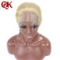 QueenKing hair European Human Hair Front Lace Wigs 150% Density Blonde 613 Straight Wigs for black Women Remy Hair
