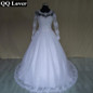 QQ Lover Vestido De Noiva 2017 Ball Gown Long Sleeves Appliques See Through Wedding Dresses Wedding Gown Bridal Dresses