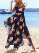 Bohemia Floral Spaghetti-neck Backless Maxi Dress
