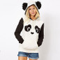 warm women hoodies sweatshirt warm hots moletom feminino sweat femme sudaderas mujer panda stiching hoodie sweatshirts